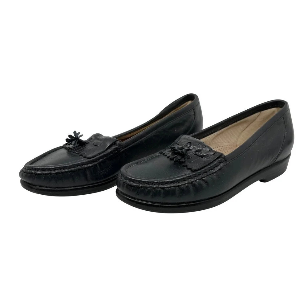 SAS Womens Tripad Comfort Teal Leather Kiltie Tassel Loafers Shoes Size 6 M‎